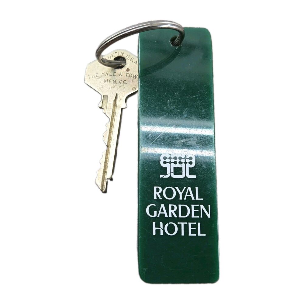 Royal Garden Hotel London W.8. England UK Hotel Room Key #607 Fob Green